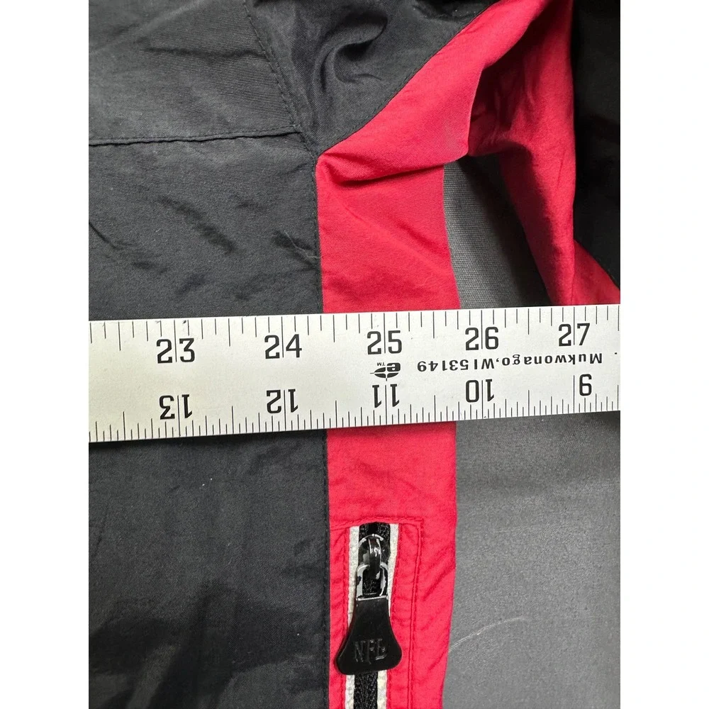 NFL Tampa Bay Buccaneers Hooded Jacket Red Black Colorblock Men Medium Full Zip